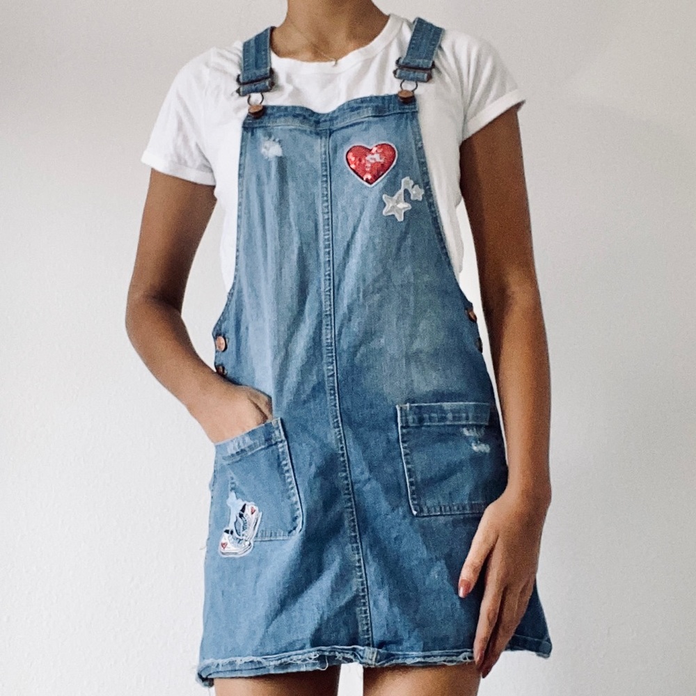 Justice: Blue overall denim dress
